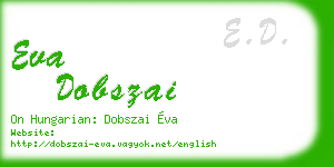 eva dobszai business card