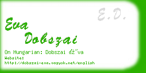 eva dobszai business card